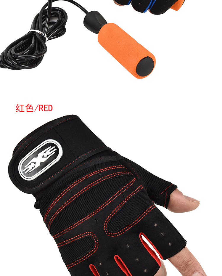 Fitness Gloves Half Finger Men and Women Non-Slip Breathable Summer Weightlifting Hand Guard Dumbbell Equipment Training Long Wristband Riding Gloves