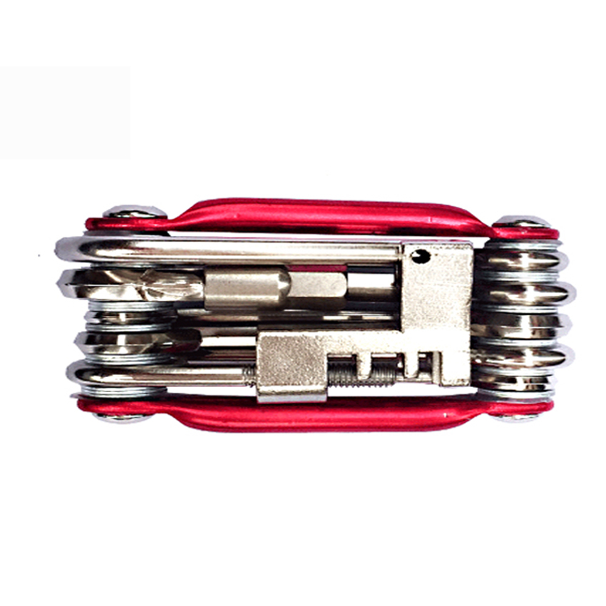 Bicycle Tool 11-in-1 Multi-Purpose Function Combination Mountain Bike Tool with T25 Chain Cutter Riding Equipment