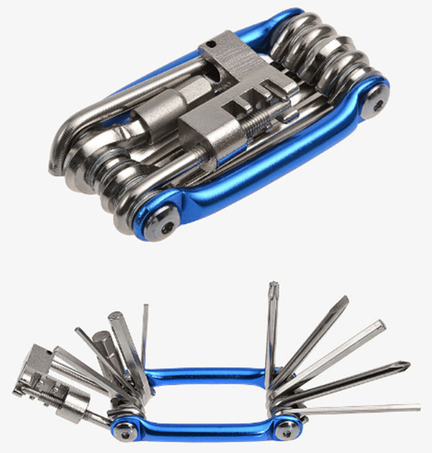 Bicycle Tool 11-in-1 Multi-Purpose Function Combination Mountain Bike Tool with T25 Chain Cutter Riding Equipment Bicycle Tool 11-in-1 Multi-Purpose Function Combination Mountain Bike Tool with T25 Chain Cutter Riding Equipment