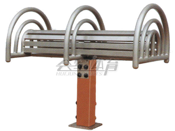 In the plastic stretch back frame outdoor fitness equipment exhibition