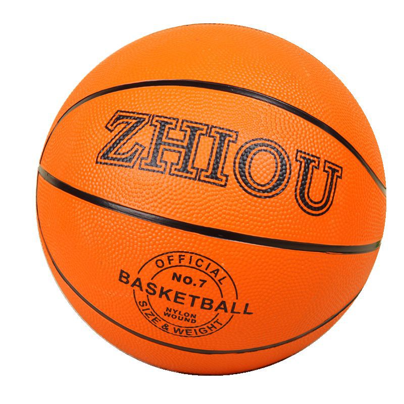Wholesale Rubber No. 7 Basketball Yellow Wear-Resistant High Elasticity Pat Ball No. 3 Kindergarten No. 5 Cartoon Basketball