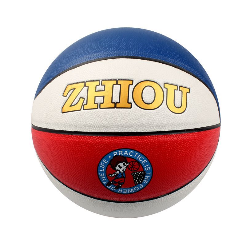 Factory Direct Sales No. 5 Red, White and Blue Pu Youth Children Basketball Student Senior High School Entrance Examination Basketball Wholesale Custom Basketball
