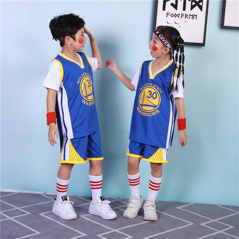 Quick-Drying Breathable Fake Two-Piece Children&#039;s Basketball Wear Suit Short-Sleeved Jersey Customized Kindergarten Children&#039;s Day Performance Training Wear