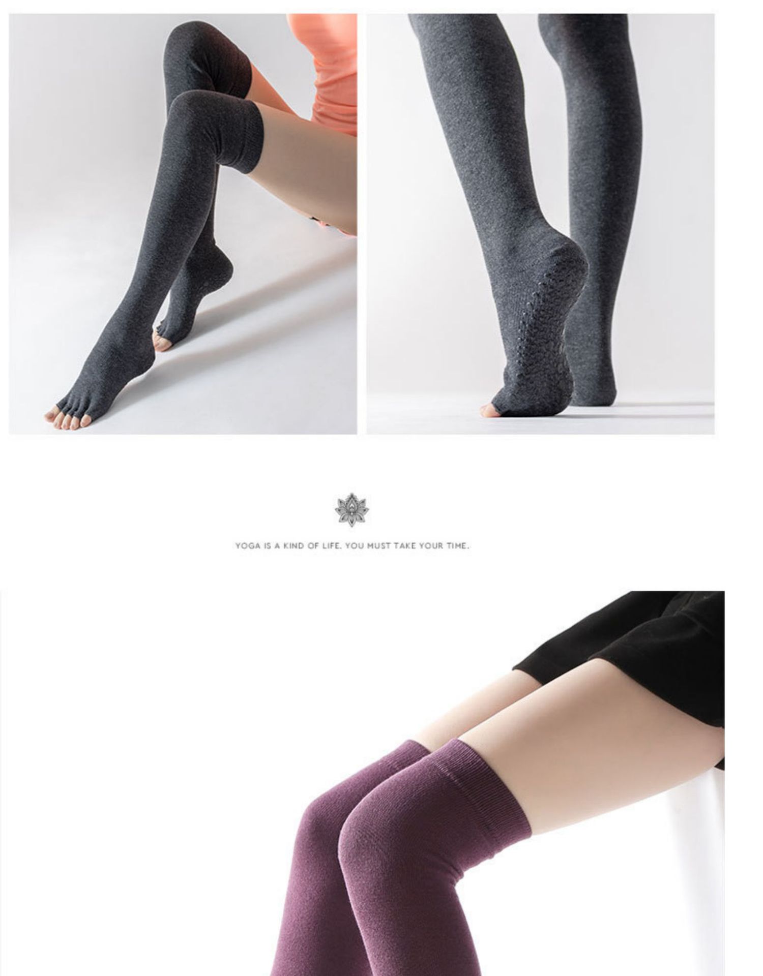 Yoga Socks Children's Professional Non-Slip Autumn and Winter Long Tube over-the-Knee Trampoline Sports Fitness Pilates Five Toe Socks Yoga Socks Children's Professional Non-Slip Autumn and Winter Long Tube over-the-Knee Trampoline Sports Fitness Pilates Five Toe Socks