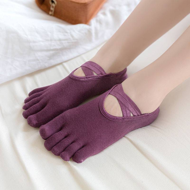 Non-Slip Socks Toe Socks Spring/Summer Yoga Socks Non-Slip Sports Trampoline Pilates Professional Dance Split Toe Fitness
