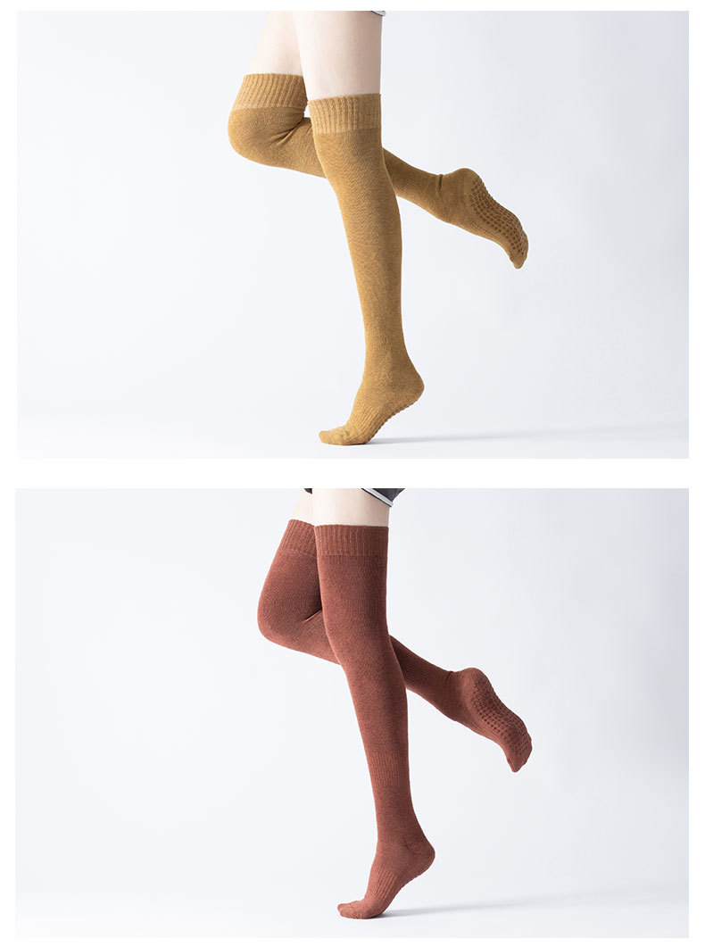 Autumn and Winter New over-the-Knee Long Tube Yoga Socks round Head Non-Slip Pilates Leg Warming Foot Sock Terry Velvet Thickened Autumn and Winter New over-the-Knee Long Tube Yoga Socks round Head Non-Slip Pilates Leg Warming Foot Sock Terry Velvet Thickened