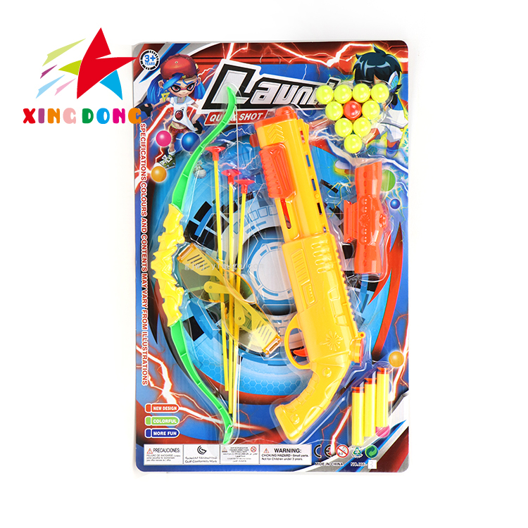 Children&#039;s Toy Soft Bullet Gun Bow and Arrow Set Blister Card Packaging