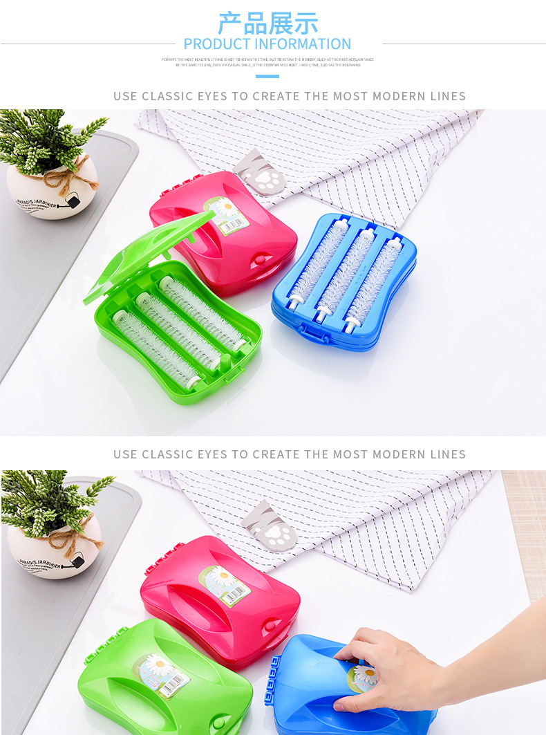 Multi - function carpet cleaning brush three rows of hand grasping soft wool dust removal sticky wool roll easy to clean, anti - static Multi - roller Multi - function carpet cleaning brush three rows of hand grasping soft wool dust removal sticky wool roll easy to clean, anti - static Multi - roller