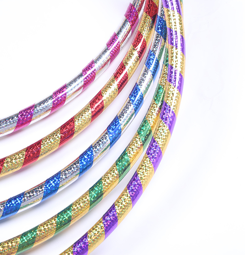 Creative New 2.4cm Two-Color Laser Hula Hoop Plastic Tube Weight Loss Fitness Thin Sports Equipment Wholesale