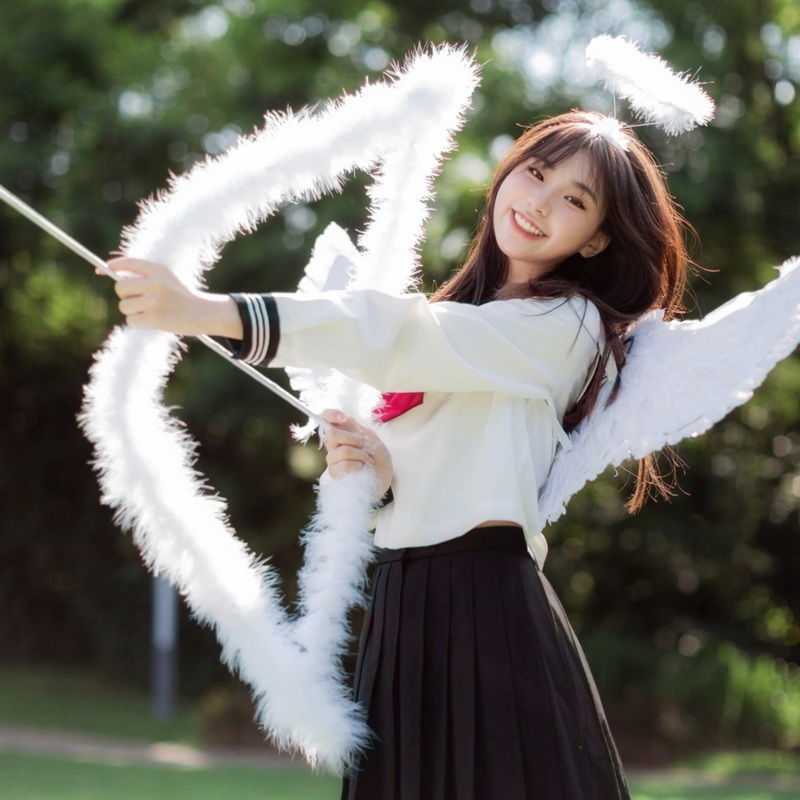 New Product Best-Selling Xiaohongshu Internet Celebrity Photography Feather Bow and Arrow Props Photography Performance Angel Wings Accessories