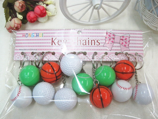 Leisure sporting goods basketball keychain 2.8cm tennis pendant mini golf fan your baseball factory