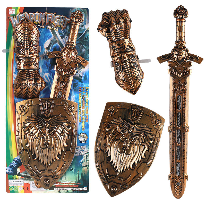 Gang Factory Direct Sales Children's Toy Bow and Arrow Weapon Bronze Combat Gear Set Bronze Flash Band Sound Combat Gear
