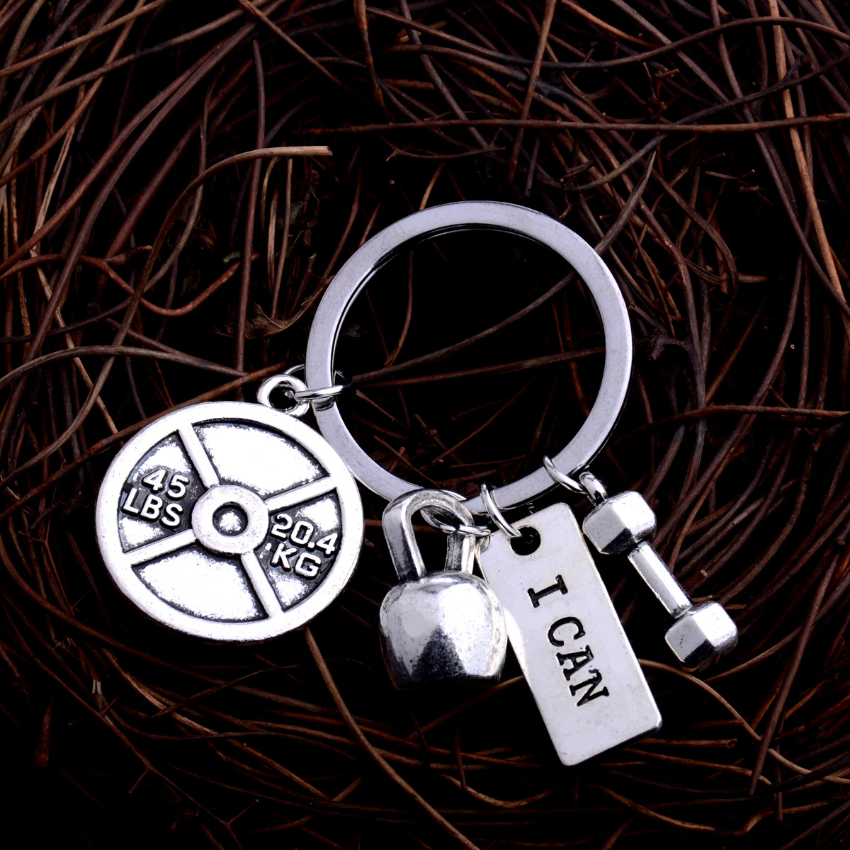 European and American Fashion Foreign Trade Ornament Power Sports Series Barbell Dumbbell Men and Women Couple Ornament Wholesale
