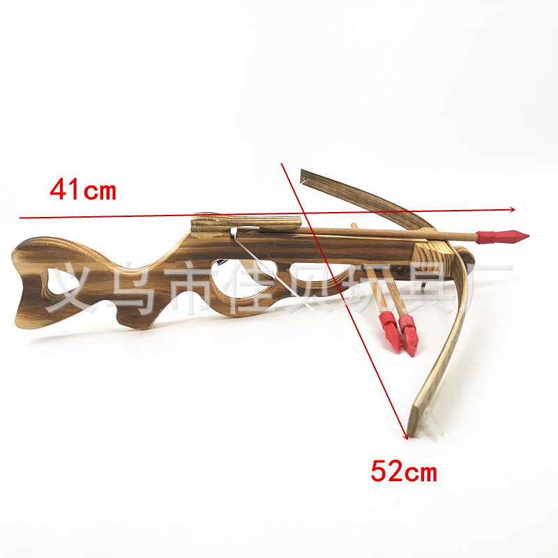 Antique Toy Bamboo Wooden Cross Bow Crossbow Gun Toy Outdoor Shooting Soft Rubber Non-Destructive Bow and Arrow Crossbow