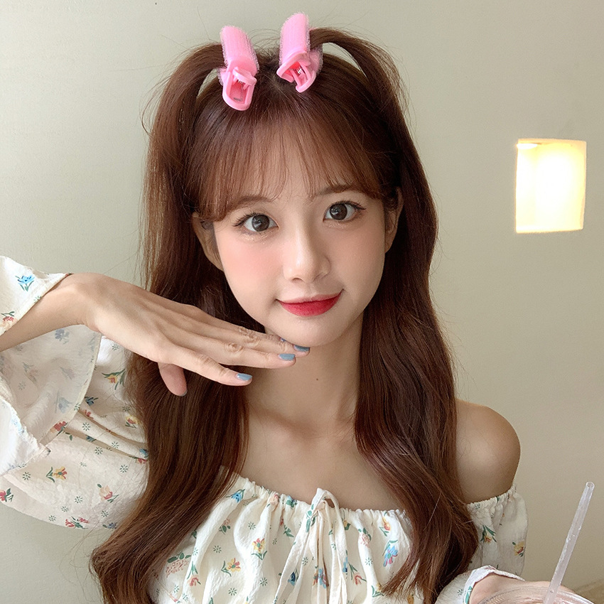 2-Piece Girl&#039;s Head Hair Root Fluffy Clip Artifact High Skull Top Bangs Roller Seamless Barrettes Forehead Fixed Hair Accessories