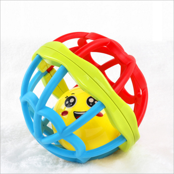 Educational Funny Soft Teether Fitness Ball Toddler Spherical Rattle Dumbbell Baby Learn to Crawl Toys Baby Teether Ball