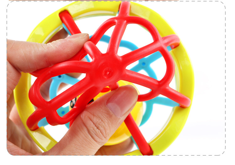 Educational Funny Soft Teether Fitness Ball Toddler Spherical Rattle Dumbbell Baby Learn to Crawl Toys Baby Teether Ball