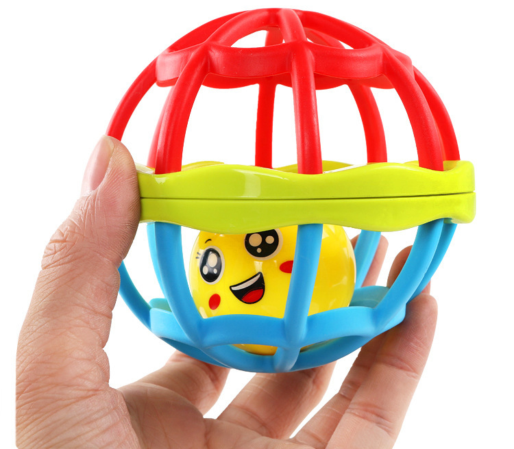 Educational Funny Soft Teether Fitness Ball Toddler Spherical Rattle Dumbbell Baby Learn to Crawl Toys Baby Teether Ball
