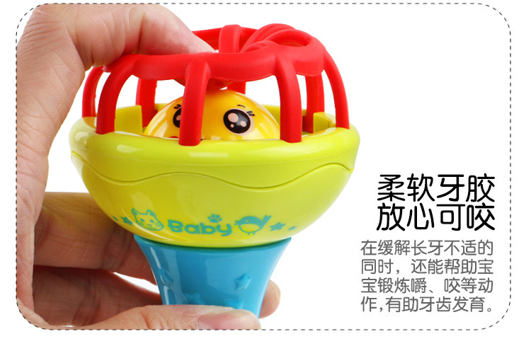 Educational Funny Soft Teether Fitness Ball Toddler Spherical Rattle Dumbbell Baby Learn to Crawl Toys Baby Teether Ball