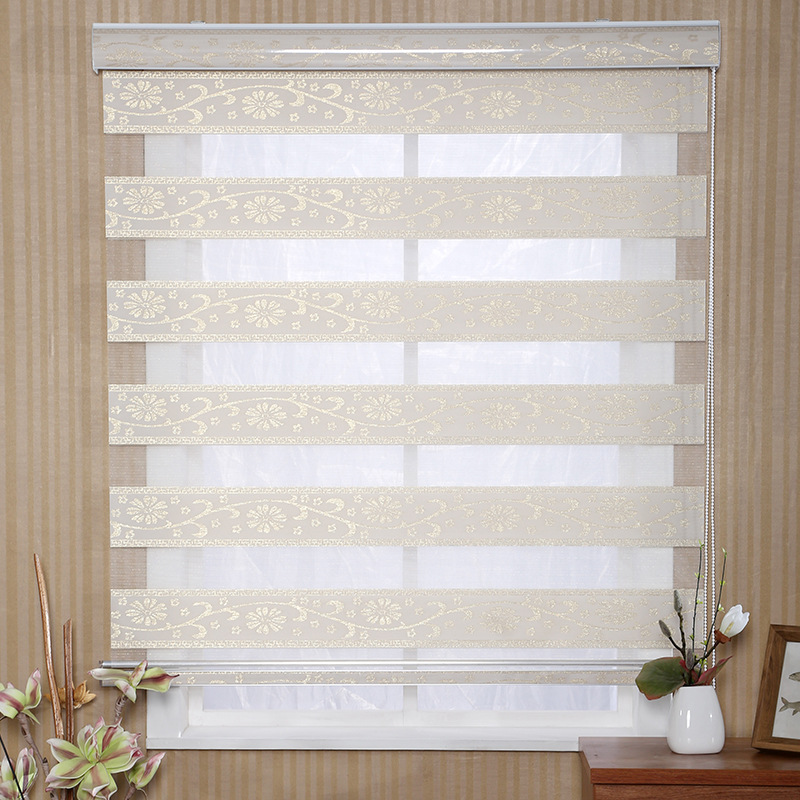 Korean-Style Soft Gauze Curtain, Natural and Cozy Home Office Double Roller Blind Roller Blind Louver Curtain Factory Direct Sales