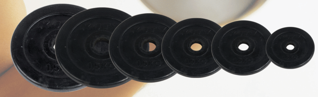 Coated small hole Barbell plate