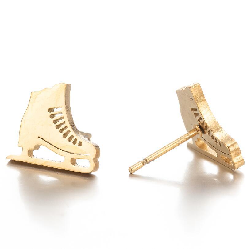 Fashion New Sports Series Roller Skates Football Rugby Stud Earrings Ins Female Niche Letters Cloud Earrings