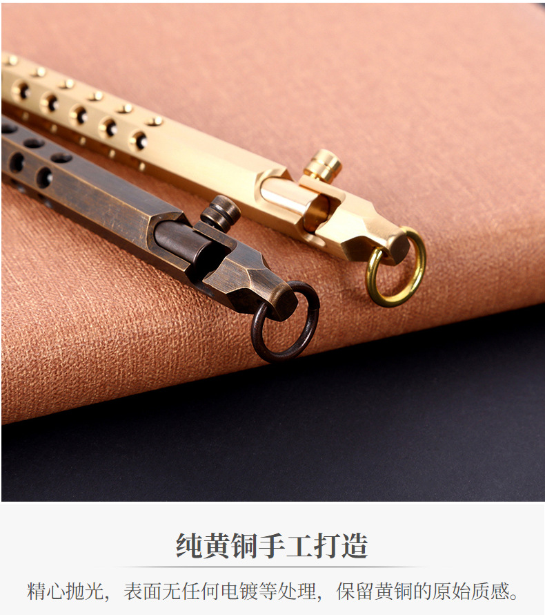 Huzhe Brass Pen Customizable Logo Retro Hexagonal Machine Gun Pen Signature Pen Roller Pen Office Stationery Gift Pen Huzhe Brass Pen Customizable Logo Retro Hexagonal Machine Gun Pen Signature Pen Roller Pen Office Stationery Gift Pen