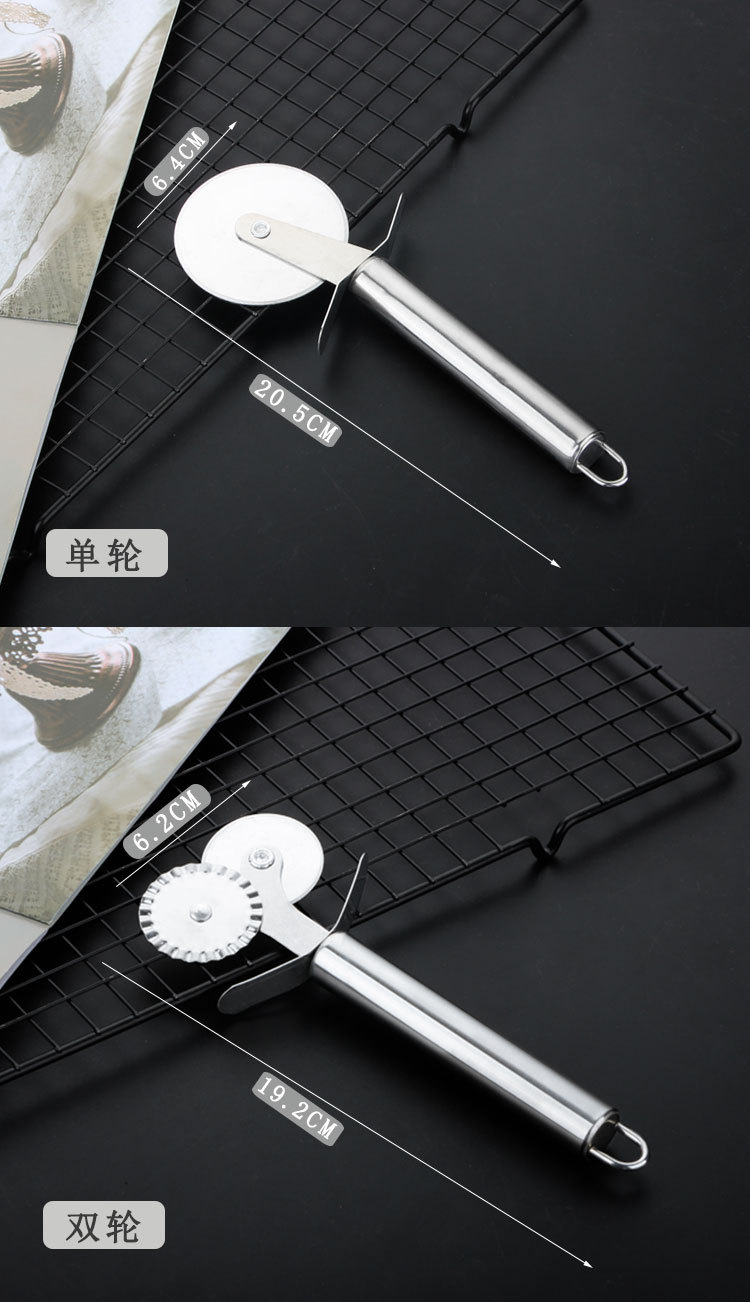 Factory Direct Sales Stainless Steel 430 Toy Coyer Single Wheel Pizza Cutter Roller Cake Knife Baking Tool Laser