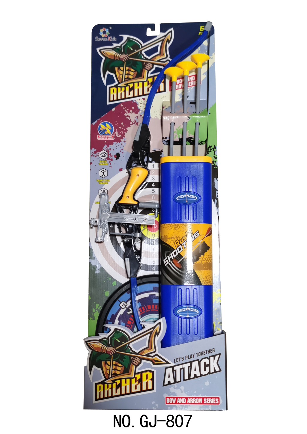Children's Small Simulation Bow and Arrow Toy Bow and Arrow Military Bow Series-Blue Reflex Bow Attached Arrow Target