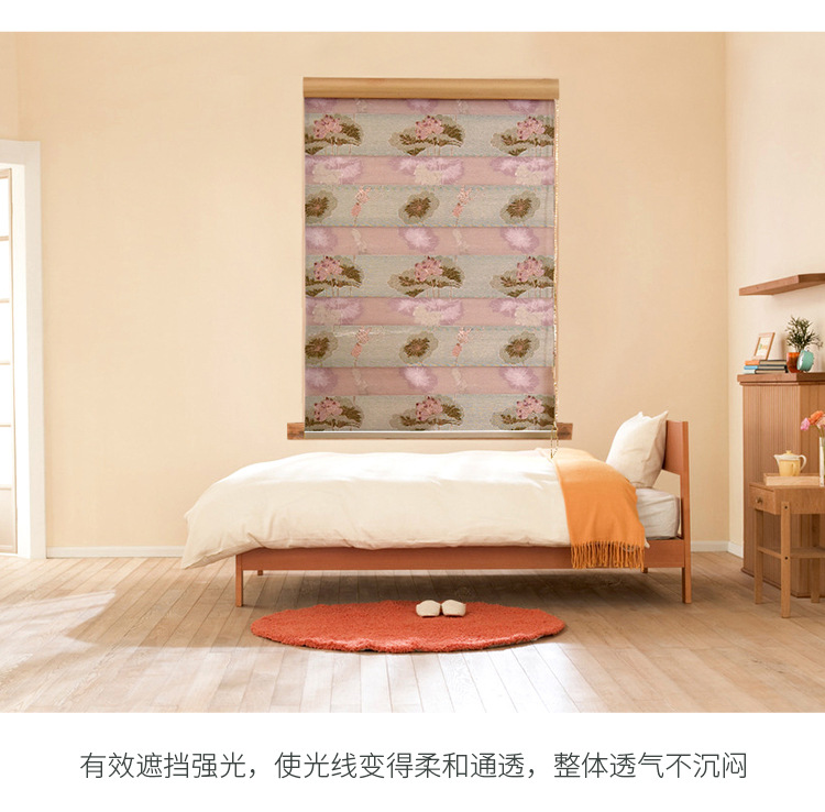 Factory Wholesale Room Darkening Roller Shade Jacquard Soft Gauze Curtain Rainbow Curtain Sun Moon Curtain Hotel Manual Electric Curtain