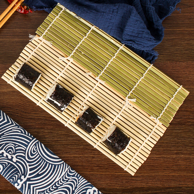 Sushi Roller Bamboo Curtain Non-Stick Japanese Cross-Border 24 * 24cm Green Skin Rice Roll Curtain Seaweed Rice Roll Mold Sushi Roller Bamboo Curtain Non-Stick Japanese Cross-Border 24 * 24cm Green Skin Rice Roll Curtain Seaweed Rice Roll Mold