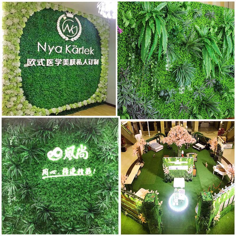 Simulation Plant Wall Background Wall Plastic Lawn Green Plant Wall Door Head Shop Recruitment Image Wall Artificial Flower Wall Decoration