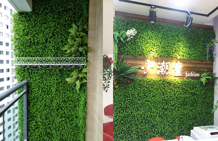 Simulation Plant Wall Background Wall Plastic Lawn Green Plant Wall Door Head Shop Recruitment Image Wall Artificial Flower Wall Decoration