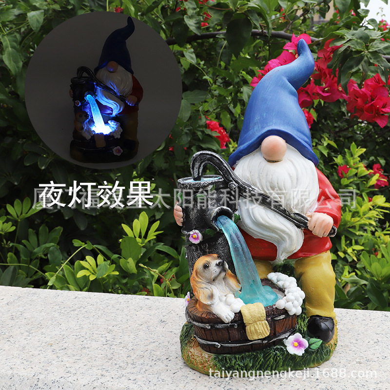 Cross-Border New Solar Energy Resin Decorations Elf Statue Garden Dwarf Dwarf Outdoor Courtyard Lawn Decoration Cross-Border New Solar Energy Resin Decorations Elf Statue Garden Dwarf Dwarf Outdoor Courtyard Lawn Decoration