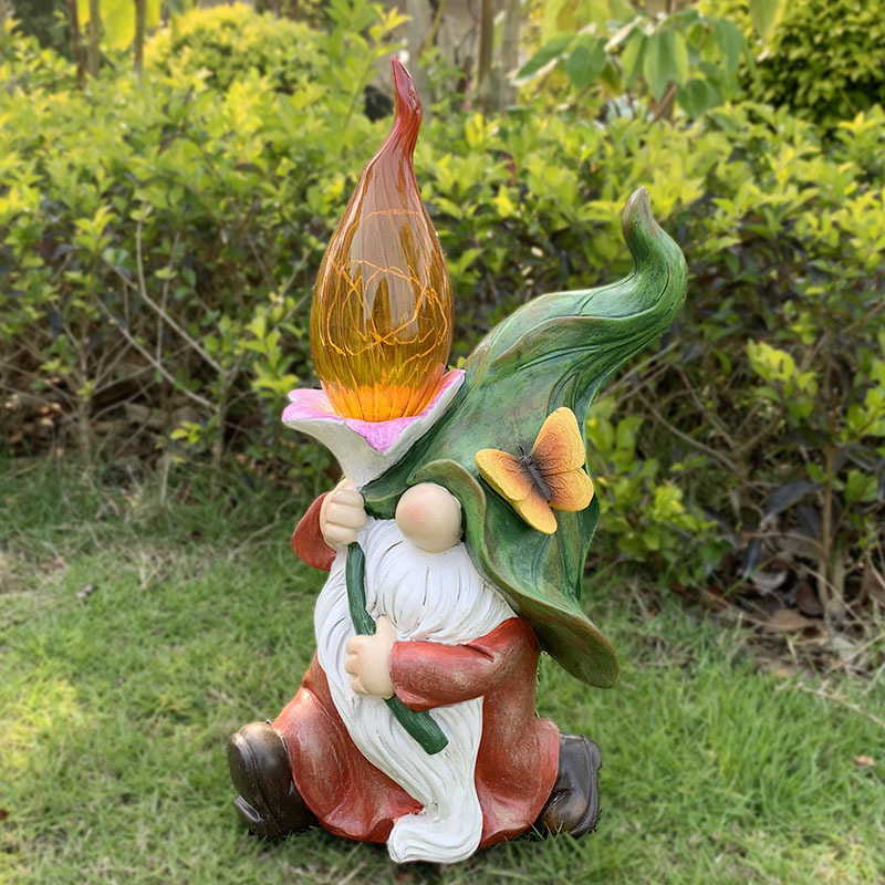 Cross-Border New Solar Energy Resin Decorations Elf Statue Garden Dwarf Dwarf Outdoor Courtyard Lawn Decoration Cross-Border New Solar Energy Resin Decorations Elf Statue Garden Dwarf Dwarf Outdoor Courtyard Lawn Decoration