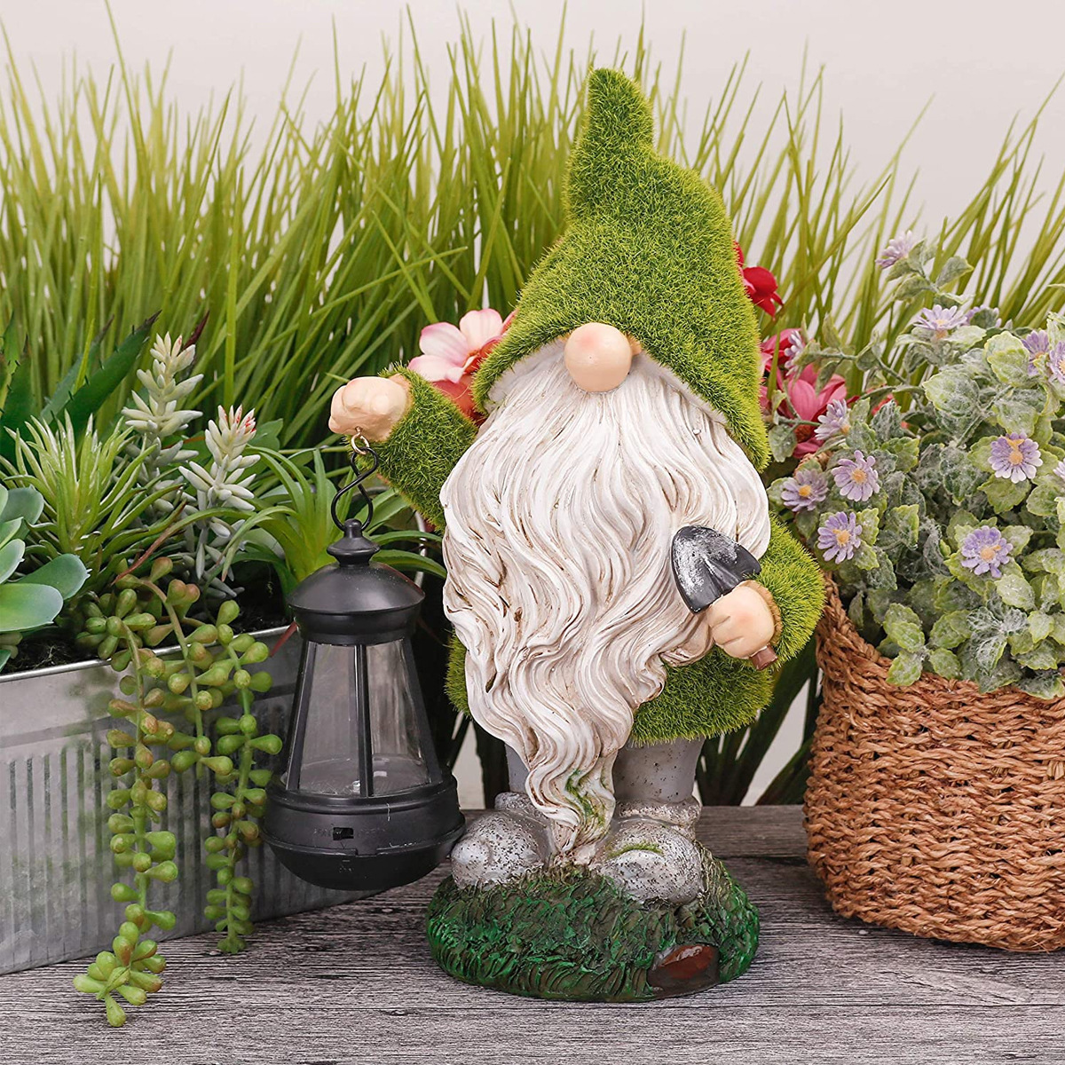 Cross-Border New Solar Energy Resin Decorations Elf Statue Garden Dwarf Dwarf Outdoor Courtyard Lawn Decoration Cross-Border New Solar Energy Resin Decorations Elf Statue Garden Dwarf Dwarf Outdoor Courtyard Lawn Decoration
