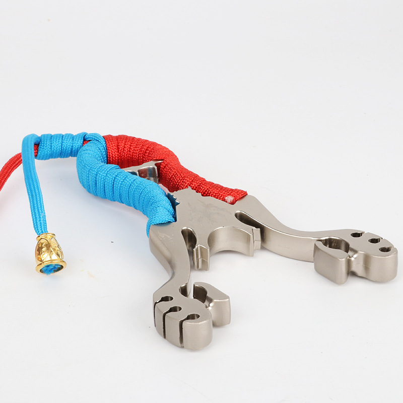 Wholesale and retail horned Wolf 3 card slingshot outdoor alloy round rubber band slingshot