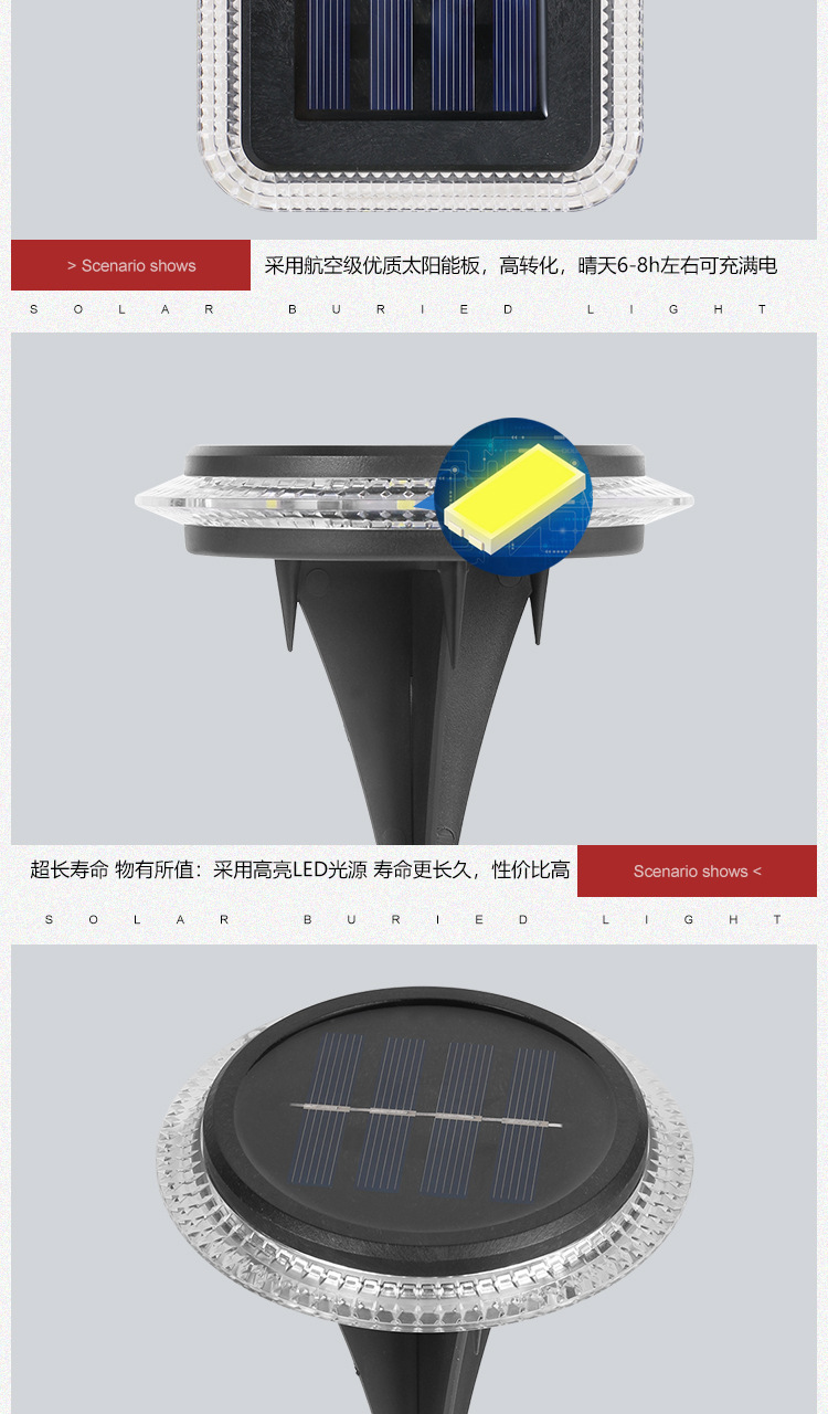 Solar Floor Lamp Outdoor Courtyard Garden Layout Decoration Floor Lamp Villa Landscape Underground Lamp Waterproof Lawn Lamp Solar Floor Lamp Outdoor Courtyard Garden Layout Decoration Floor Lamp Villa Landscape Underground Lamp Waterproof Lawn Lamp