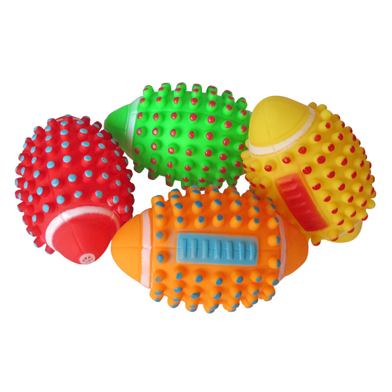 Vinyl Thorn Rugby Pet Toy Ball Spherical Dog Toy Sound Molar Long Lasting