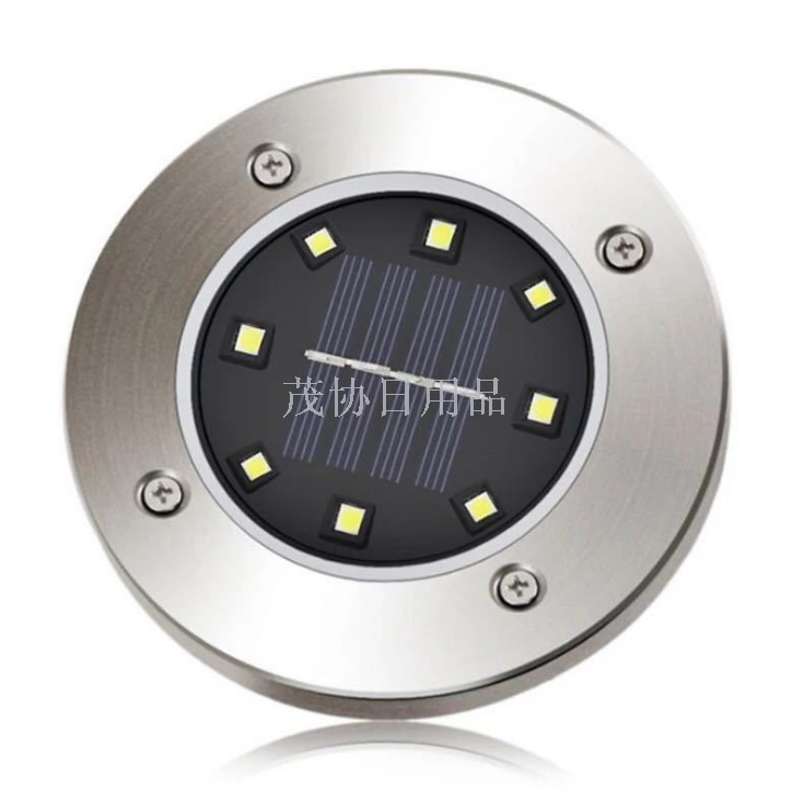 Cross-border special 8LED floor lamp solar stainless steel lawn lamp courtyard lamp 10LED outdoor floor lamp
