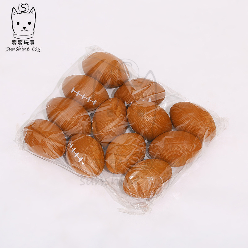 Factory Wholesale American Small PU Foam Rugby Children Vent Elastic Ball Decompression Toy Ball Printing Customization