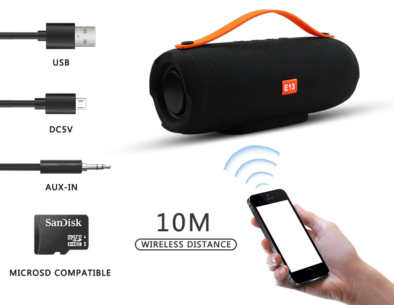 E-Commerce Hot E13 War Drum-Type Card Bluetooth Speaker Outdoor Portable Subwoofer Creative Small Speaker E-Commerce Hot E13 War Drum-Type Card Bluetooth Speaker Outdoor Portable Subwoofer Creative Small Speaker