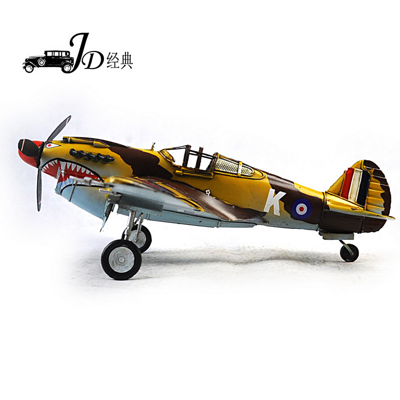 Handmade iron ornaments America aid China P-40 World War II Flying Tigers fighter model