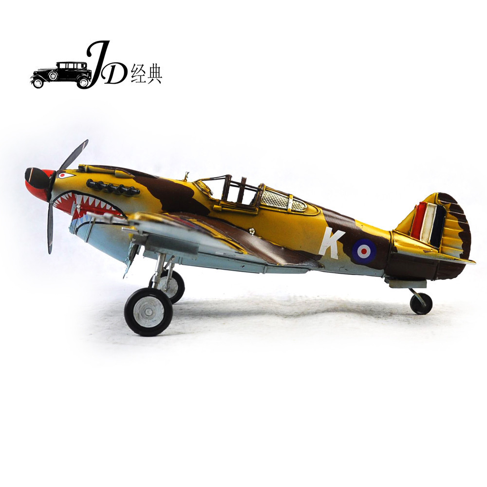 Handmade iron ornaments America aid China P-40 World War II Flying Tigers fighter model