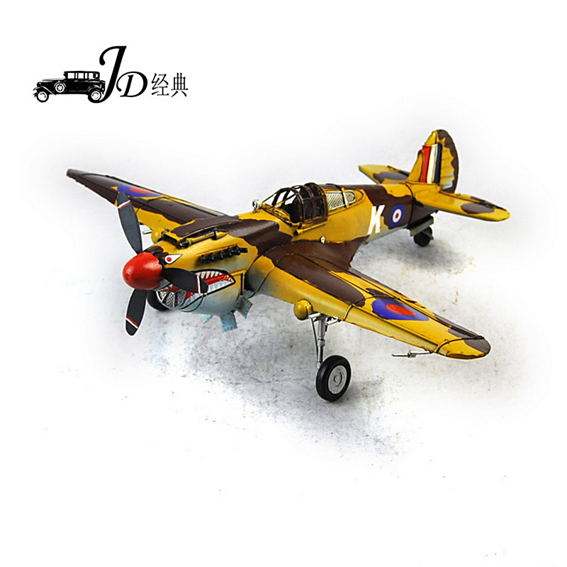 Handmade iron ornaments America aid China P-40 World War II Flying Tigers fighter model