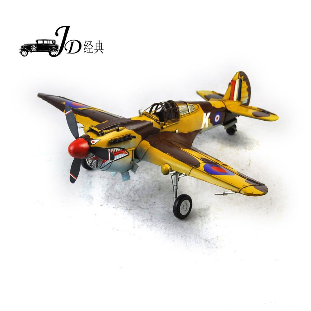 Handmade iron ornaments America aid China P-40 World War II Flying Tigers fighter model