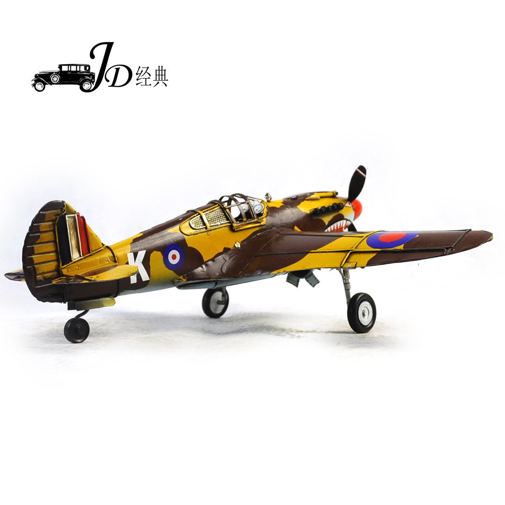 Handmade iron ornaments America aid China P-40 World War II Flying Tigers fighter model