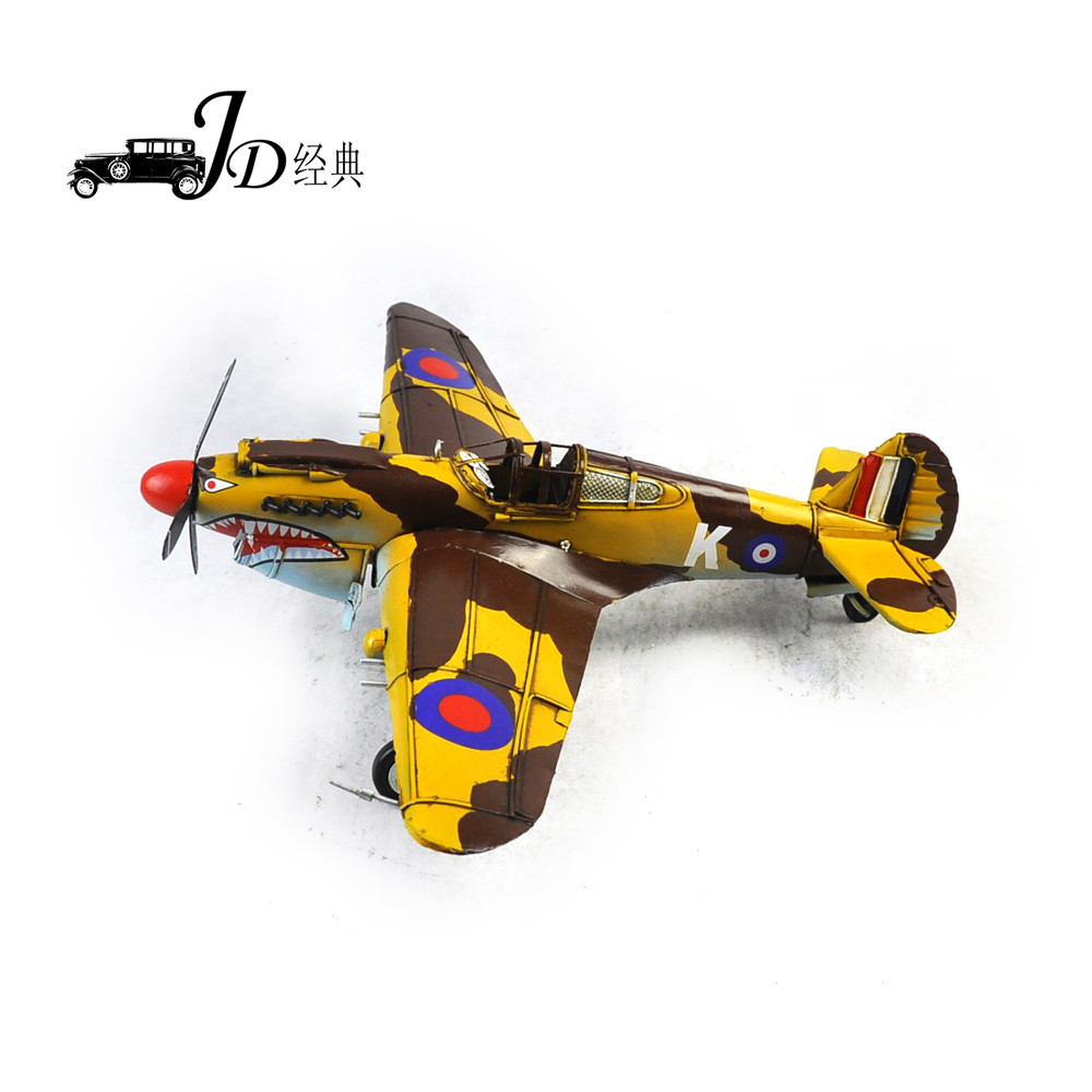 Handmade iron ornaments America aid China P-40 World War II Flying Tigers fighter model