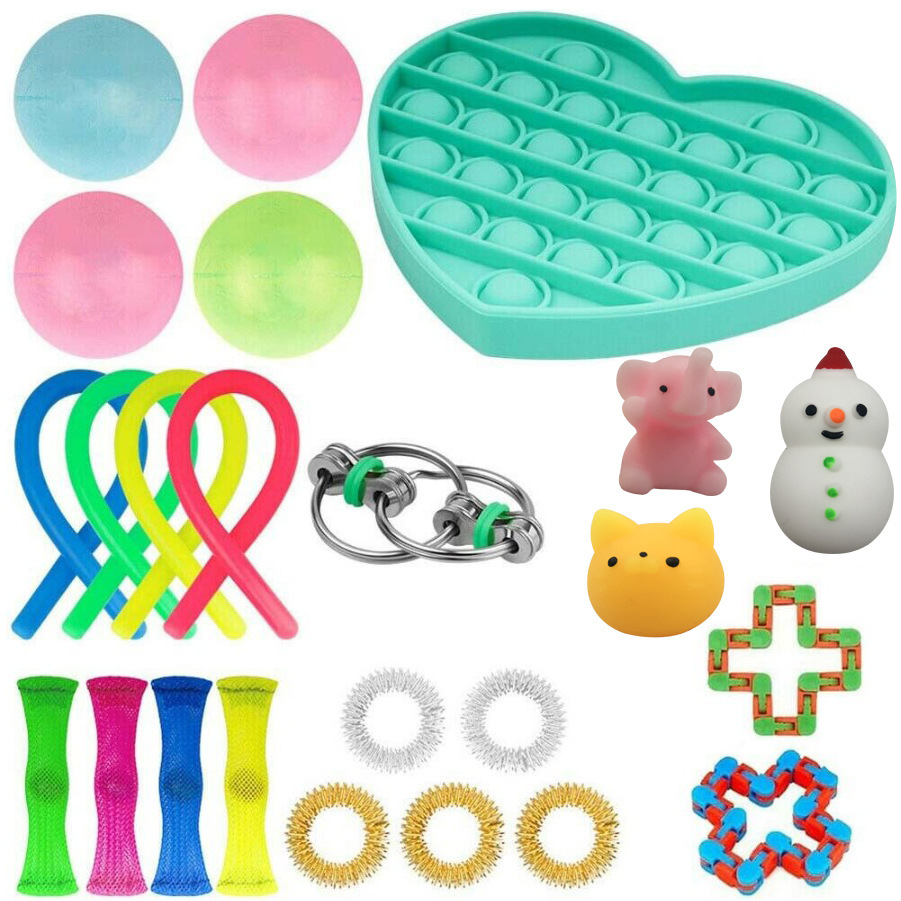 Cross-Border Hot Sale Combination Set Vent Class Infinite Cube Bean Track Chain Massager Network Management Rugby