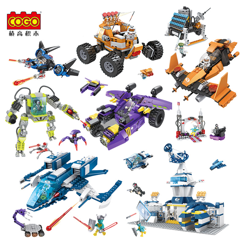 Cogo 14407-14418 Super Space War Space Series Small Particle Building Blocks Boy Assembly Model Toys